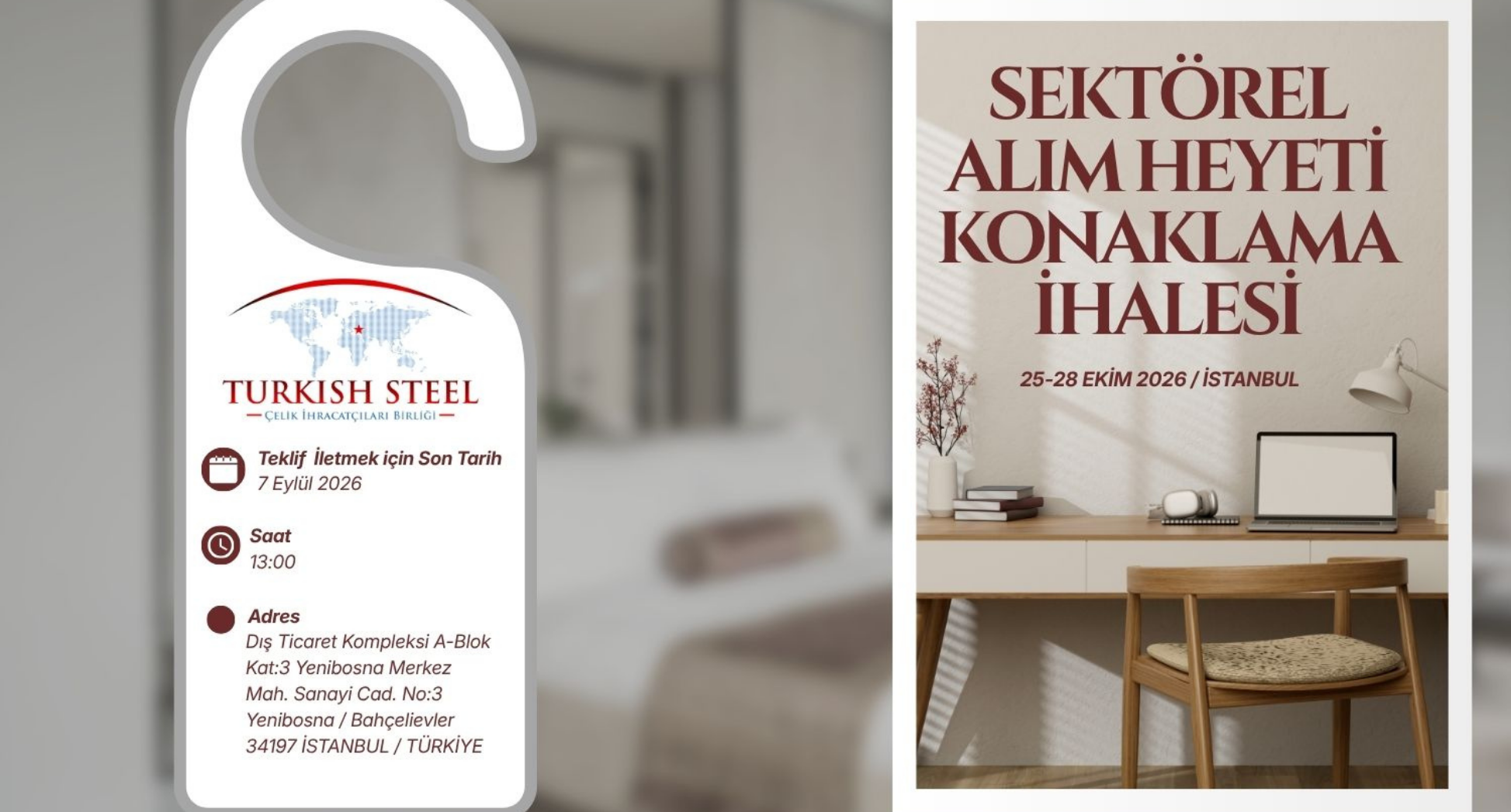 Çelik İhracatçıları Birliği Sektörel Alım Heyeti Konaklama İhalesi